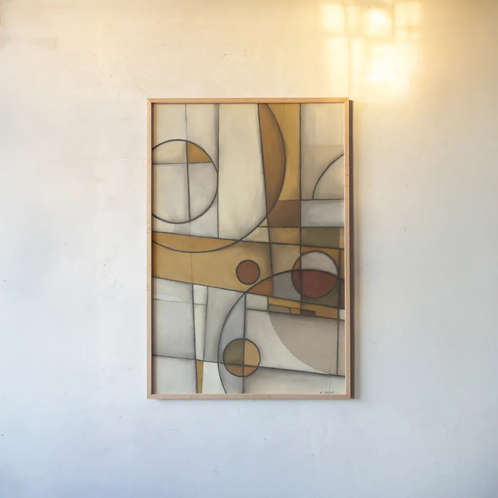 Flipped Mythology by Mike Schick. shown as a paper print in a natural frame. Available as a archival giclee rolled canvas, fine art paper, or poster print. SKU 22601h.