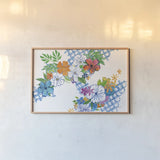 Flower Power I by Mike Schick. shown as a paper print in a natural frame. Available as a archival giclee rolled canvas, fine art paper, or poster print. SKU 65876i.