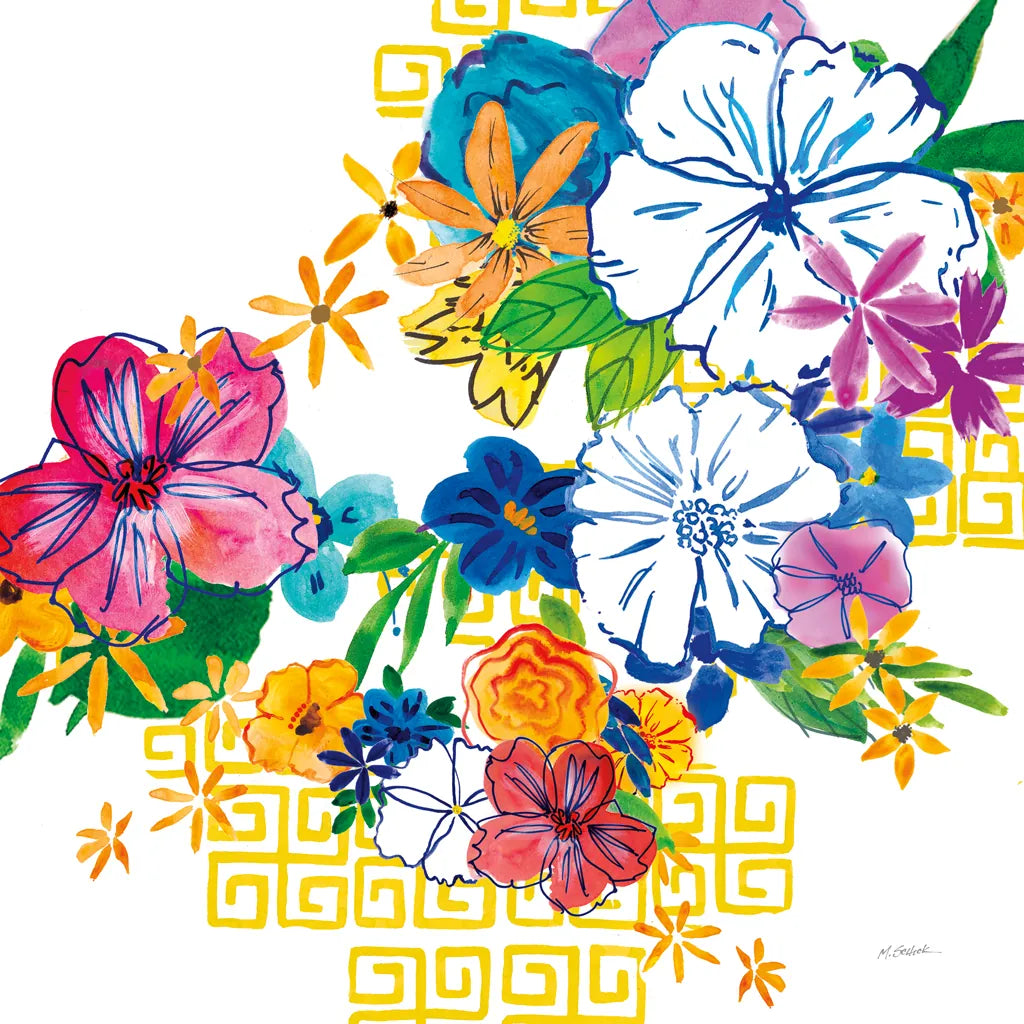 Flower Power II by Mike Schick. SKU 65877a. Archival Giclee Fine art print for wall decor.
