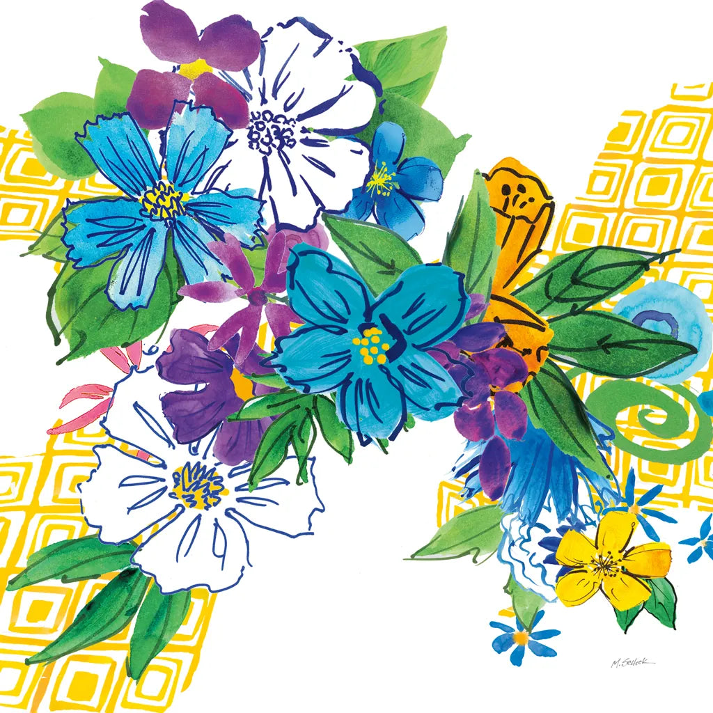 Flower Power III by Mike Schick. SKU 65878a. Archival Giclee Fine art print for wall decor.