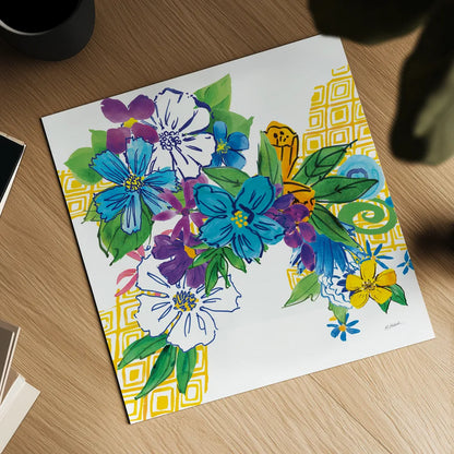 Flower Power III by Mike Schick. Shown as a detailed flat fine art print, highlighting archival giclee quality. Available as an archival giclee rolled canvas, fine art paper, or poster print. SKU 65878a.