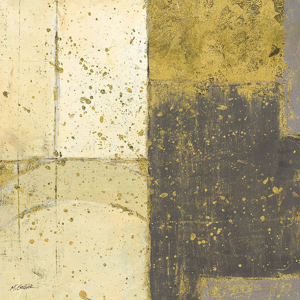 Gilded Blues Before Sunrise III by Mike Schick. SKU 18904a. Archival Giclee Fine art print for wall decor.