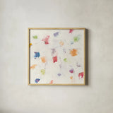 Glitterati I by Mike Schick. Shown in a natural wood glass frame for a timeless modern aesthetic. Available as an archival giclee rolled canvas, fine art paper, or poster print. SKU 88622a.