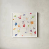 Glitterati I by Mike Schick. Shown in a crisp white glass frame for a clean and minimalist style. Available as an archival giclee rolled canvas, fine art paper, or poster print. SKU 88622a.