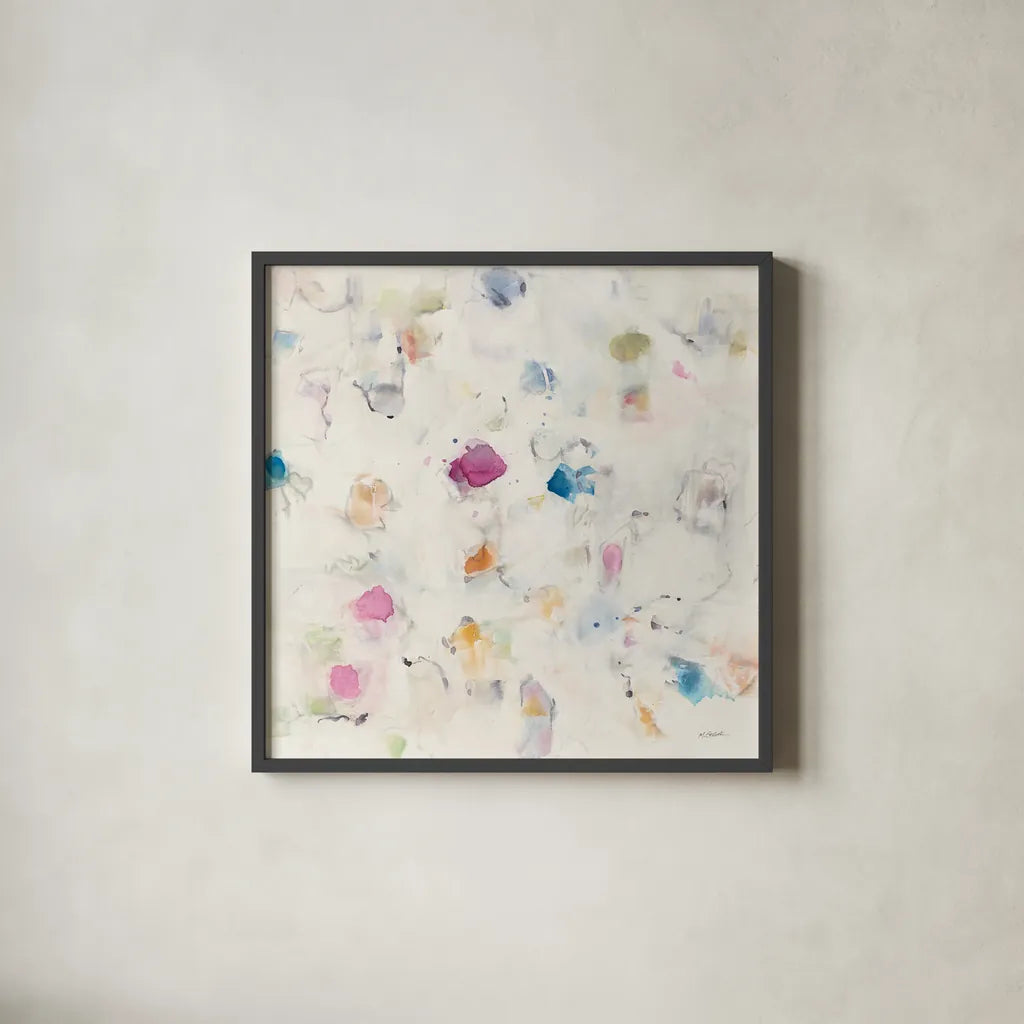 Glitterati II by Mike Schick. Shown in a sleek black glass frame for a contemporary gallery look. Available as an archival giclee rolled canvas, fine art paper, or poster print. SKU 27341a.