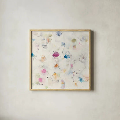 Glitterati II by Mike Schick. Shown in a natural wood glass frame for a timeless modern aesthetic. Available as an archival giclee rolled canvas, fine art paper, or poster print. SKU 27341a.