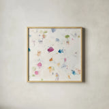 Glitterati II v2 by Mike Schick. Shown in a natural wood glass frame for a timeless modern aesthetic. Available as an archival giclee rolled canvas, fine art paper, or poster print. SKU 27637a.