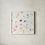 Glitterati II v2 by Mike Schick. Shown in a crisp white glass frame for a clean and minimalist style. Available as an archival giclee rolled canvas, fine art paper, or poster print. SKU 27637a.
