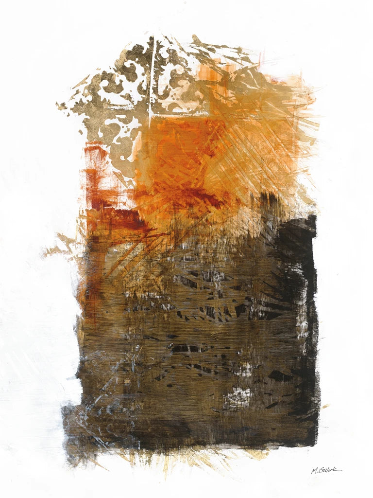 Gold Orange Abstract by Mike Schick