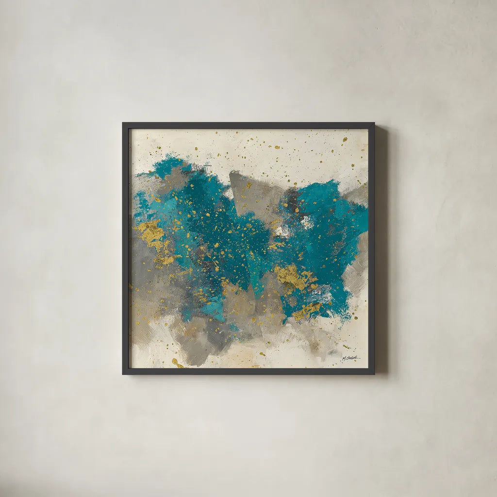 Gray Matter Cream II by Mike Schick. Shown in a sleek black glass frame for a contemporary gallery look. Available as an archival giclee rolled canvas, fine art paper, or poster print. SKU 34208a.