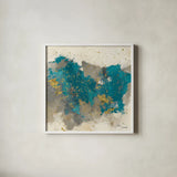 Gray Matter Cream II by Mike Schick. Shown in a crisp white glass frame for a clean and minimalist style. Available as an archival giclee rolled canvas, fine art paper, or poster print. SKU 34208a.