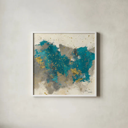 Gray Matter Cream II by Mike Schick. Shown in a crisp white glass frame for a clean and minimalist style. Available as an archival giclee rolled canvas, fine art paper, or poster print. SKU 34208a.