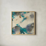 Gray Matter III Square by Mike Schick. Shown in a natural wood glass frame for a timeless modern aesthetic. Available as an archival giclee rolled canvas, fine art paper, or poster print. SKU 34215a.