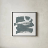 Gray and White IX by Mike Schick. Shown in a sleek black glass frame for a contemporary gallery look. Available as an archival giclee rolled canvas, fine art paper, or poster print. SKU 22750a.