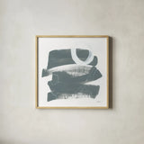 Gray and White IX by Mike Schick. Shown in a natural wood glass frame for a timeless modern aesthetic. Available as an archival giclee rolled canvas, fine art paper, or poster print. SKU 22750a.