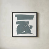 Gray and White XII by Mike Schick. Shown in a sleek black glass frame for a contemporary gallery look. Available as an archival giclee rolled canvas, fine art paper, or poster print. SKU 22751a.