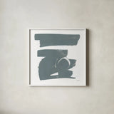 Gray and White XII by Mike Schick. Shown in a crisp white glass frame for a clean and minimalist style. Available as an archival giclee rolled canvas, fine art paper, or poster print. SKU 22751a.