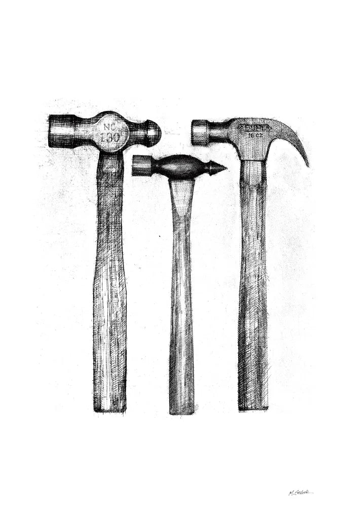 Hammers by Mike Schick. SKU 58751h. Archival Giclee Fine art print for wall decor.