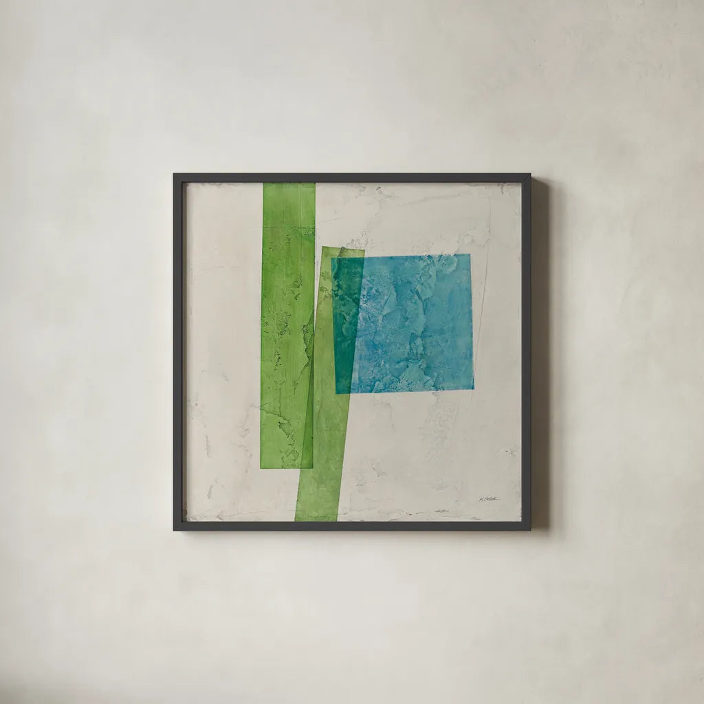 Harmony I No Lines by Mike Schick. Shown in a sleek black glass frame for a contemporary gallery look. Available as an archival giclee rolled canvas, fine art paper, or poster print. SKU 91636a.