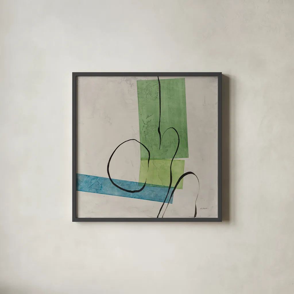 Harmony II by Mike Schick. Shown in a sleek black glass frame for a contemporary gallery look. Available as an archival giclee rolled canvas, fine art paper, or poster print. SKU 91333a.