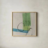 Harmony II by Mike Schick. Shown in a natural wood glass frame for a timeless modern aesthetic. Available as an archival giclee rolled canvas, fine art paper, or poster print. SKU 91333a.