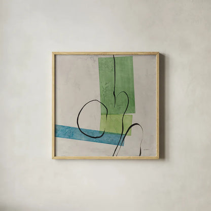 Harmony II by Mike Schick. Shown in a natural wood glass frame for a timeless modern aesthetic. Available as an archival giclee rolled canvas, fine art paper, or poster print. SKU 91333a.