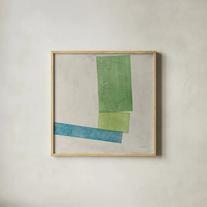 Harmony II No Lines by Mike Schick. Shown in a natural wood glass frame for a timeless modern aesthetic. Available as an archival giclee rolled canvas, fine art paper, or poster print. SKU 91637a.