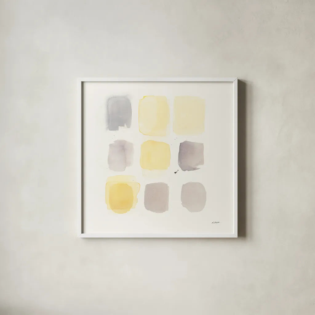 Haze Gray by Mike Schick. Shown in a crisp white glass frame for a clean and minimalist style. Available as an archival giclee rolled canvas, fine art paper, or poster print. SKU 34190a.