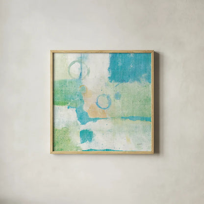 Horizon II by Mike Schick. Shown in a natural wood glass frame for a timeless modern aesthetic. Available as an archival giclee rolled canvas, fine art paper, or poster print. SKU 16015a.