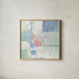 Horizon II Cool Chromatic by Mike Schick. Shown in a natural wood glass frame for a timeless modern aesthetic. Available as an archival giclee rolled canvas, fine art paper, or poster print. SKU 26504a.
