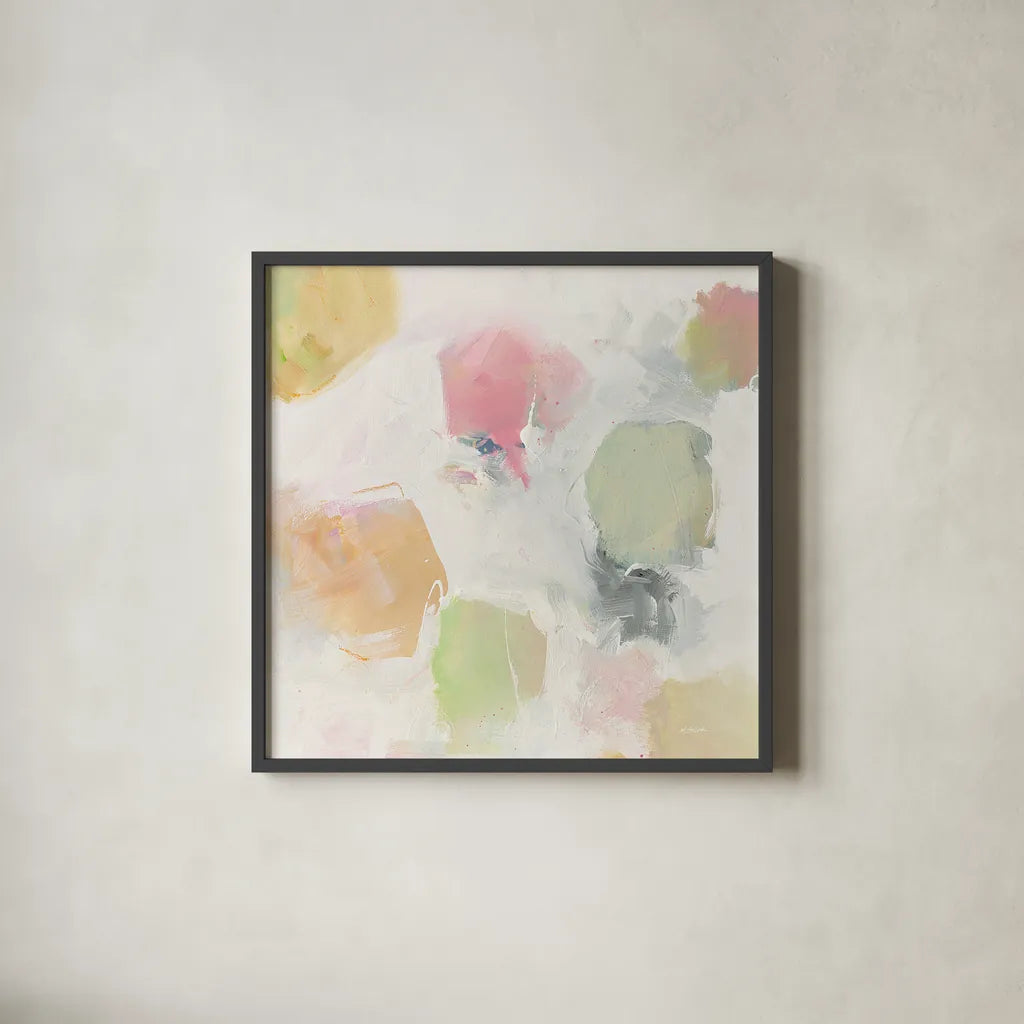 Ideas Held Aloft II by Mike Schick. Shown in a sleek black glass frame for a contemporary gallery look. Available as an archival giclee rolled canvas, fine art paper, or poster print. SKU 31523a.