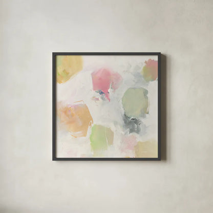 Ideas Held Aloft II by Mike Schick. Shown in a sleek black glass frame for a contemporary gallery look. Available as an archival giclee rolled canvas, fine art paper, or poster print. SKU 31523a.