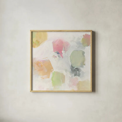 Ideas Held Aloft II by Mike Schick. Shown in a natural wood glass frame for a timeless modern aesthetic. Available as an archival giclee rolled canvas, fine art paper, or poster print. SKU 31523a.
