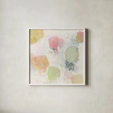 Ideas Held Aloft II by Mike Schick. Shown in a crisp white glass frame for a clean and minimalist style. Available as an archival giclee rolled canvas, fine art paper, or poster print. SKU 31523a.