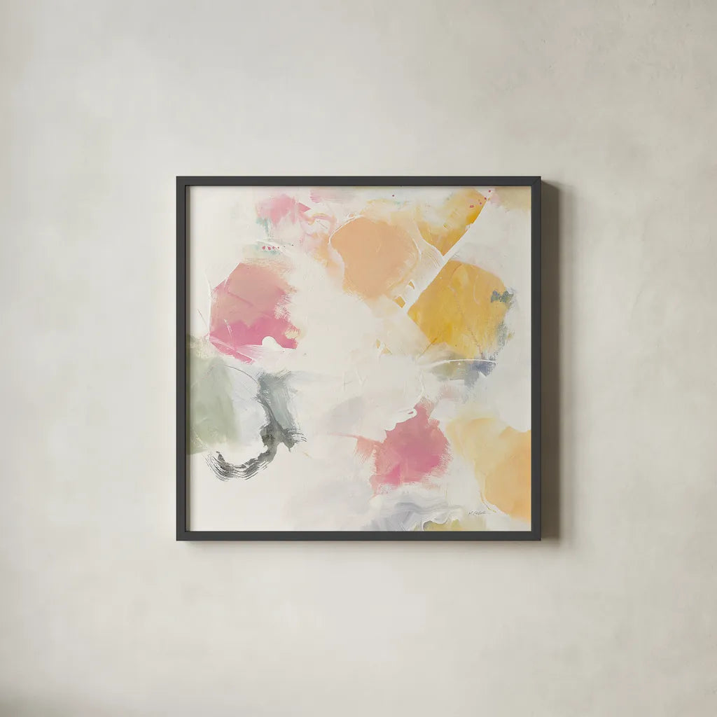 Ideas Held Aloft III by Mike Schick. Shown in a sleek black glass frame for a contemporary gallery look. Available as an archival giclee rolled canvas, fine art paper, or poster print. SKU 31524a.