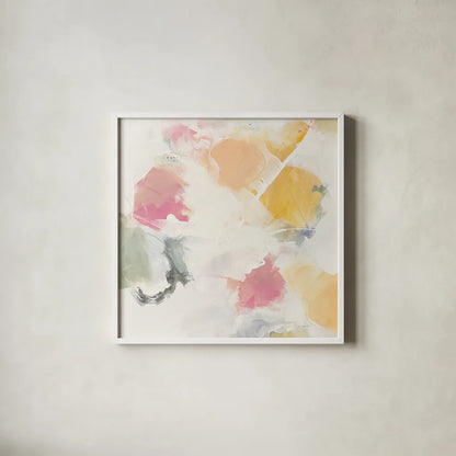 Ideas Held Aloft III by Mike Schick. Shown in a crisp white glass frame for a clean and minimalist style. Available as an archival giclee rolled canvas, fine art paper, or poster print. SKU 31524a.