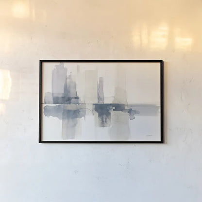 Improvisation II Navy by Mike Schick. shown as a paper print in a black flame. Available as a archival giclee rolled canvas, fine art paper, or poster print. SKU 48102i.