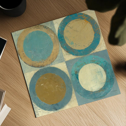 In the Key of Blue Crop by Mike Schick. Shown as a detailed flat fine art print, highlighting archival giclee quality. Available as an archival giclee rolled canvas, fine art paper, or poster print. SKU 22614a.