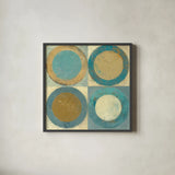 In the Key of Blue Crop by Mike Schick. Shown in a sleek black glass frame for a contemporary gallery look. Available as an archival giclee rolled canvas, fine art paper, or poster print. SKU 22614a.