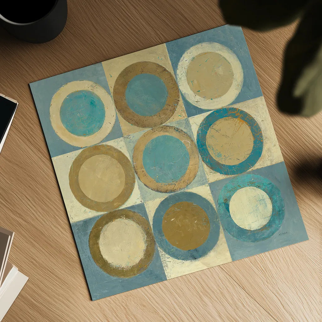 In the Key of Blue Light and Dark by Mike Schick. Shown as a detailed flat fine art print, highlighting archival giclee quality. Available as an archival giclee rolled canvas, fine art paper, or poster print. SKU 22639a.