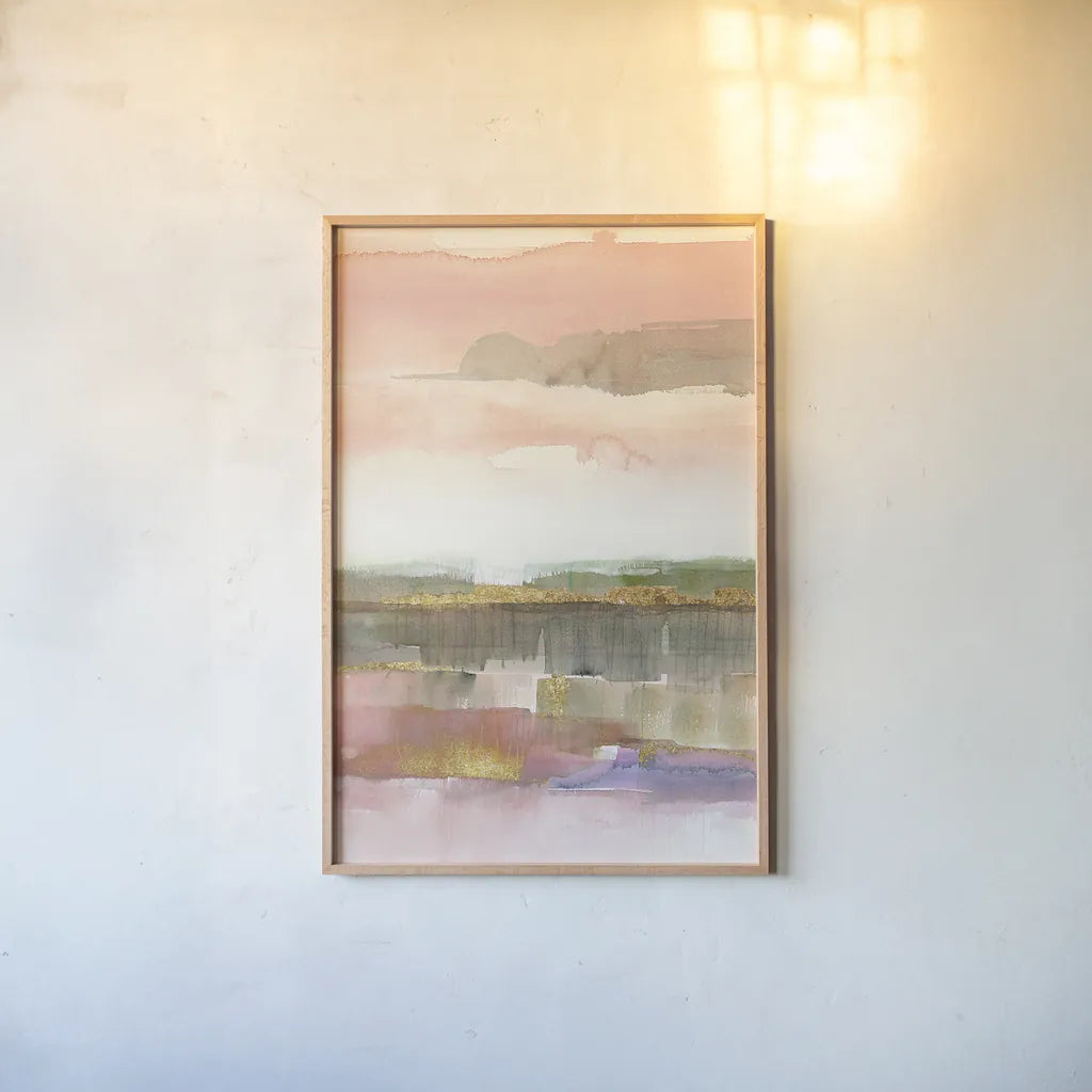 Influence of Line and Color Crop by Mike Schick. shown as a paper print in a natural frame. Available as a archival giclee rolled canvas, fine art paper, or poster print. SKU 21654h.