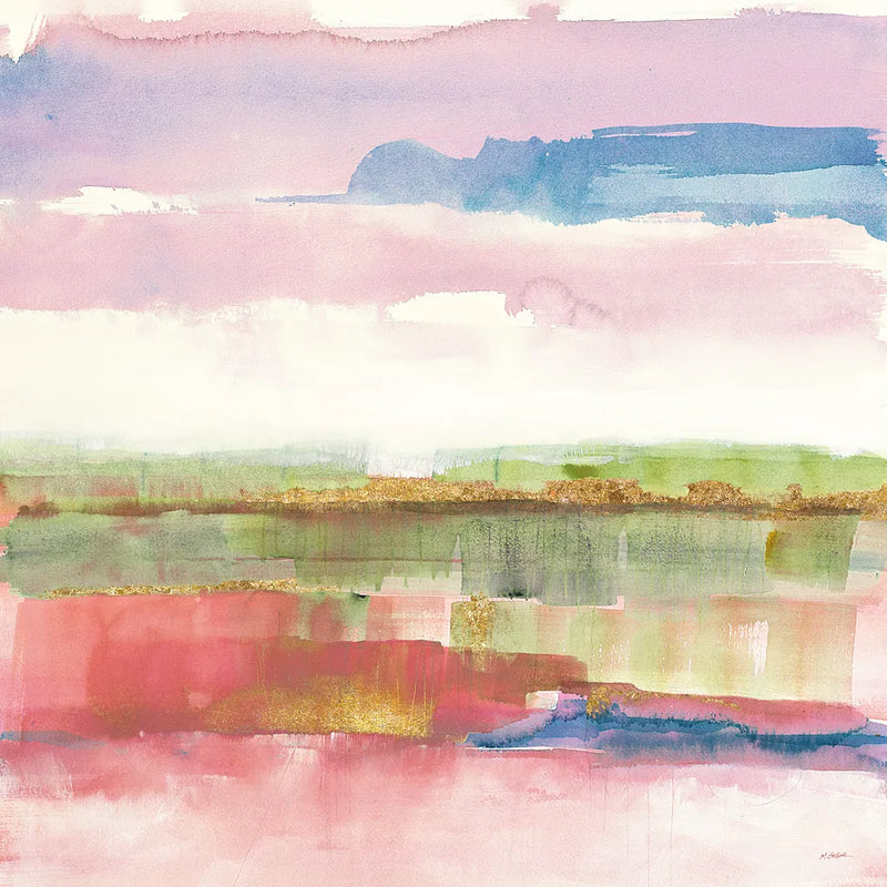 Influence of Line and Color Gold Bright by Mike Schick. SKU 33626a. Archival Giclee Fine art print for wall decor.