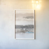 Influence of Line and Color Neutral Aqua by Mike Schick. shown as a paper print in a white frame. Available as a archival giclee rolled canvas, fine art paper, or poster print. SKU 30988h.