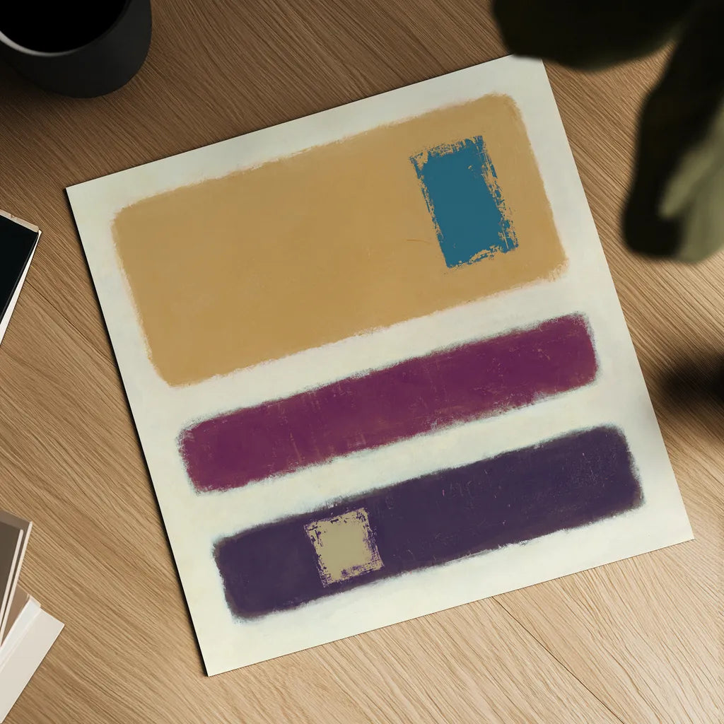 Isole Blue Square by Mike Schick. Shown as a detailed flat fine art print, highlighting archival giclee quality. Available as an archival giclee rolled canvas, fine art paper, or poster print. SKU 34228a.