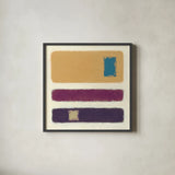 Isole Blue Square by Mike Schick. Shown in a sleek black glass frame for a contemporary gallery look. Available as an archival giclee rolled canvas, fine art paper, or poster print. SKU 34228a.
