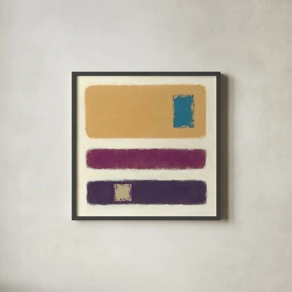 Isole Blue Square by Mike Schick. Shown in a sleek black glass frame for a contemporary gallery look. Available as an archival giclee rolled canvas, fine art paper, or poster print. SKU 34228a.