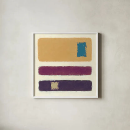 Isole Blue Square by Mike Schick. Shown in a crisp white glass frame for a clean and minimalist style. Available as an archival giclee rolled canvas, fine art paper, or poster print. SKU 34228a.