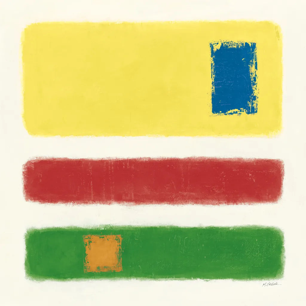 Isole Bright Primary by Mike Schick. SKU 82312a. Archival Giclee Fine art print for wall decor.