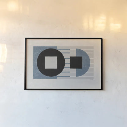 Laterally Speaking Blue by Mike Schick. shown as a paper print in a black flame. Available as a archival giclee rolled canvas, fine art paper, or poster print. SKU 66725i.