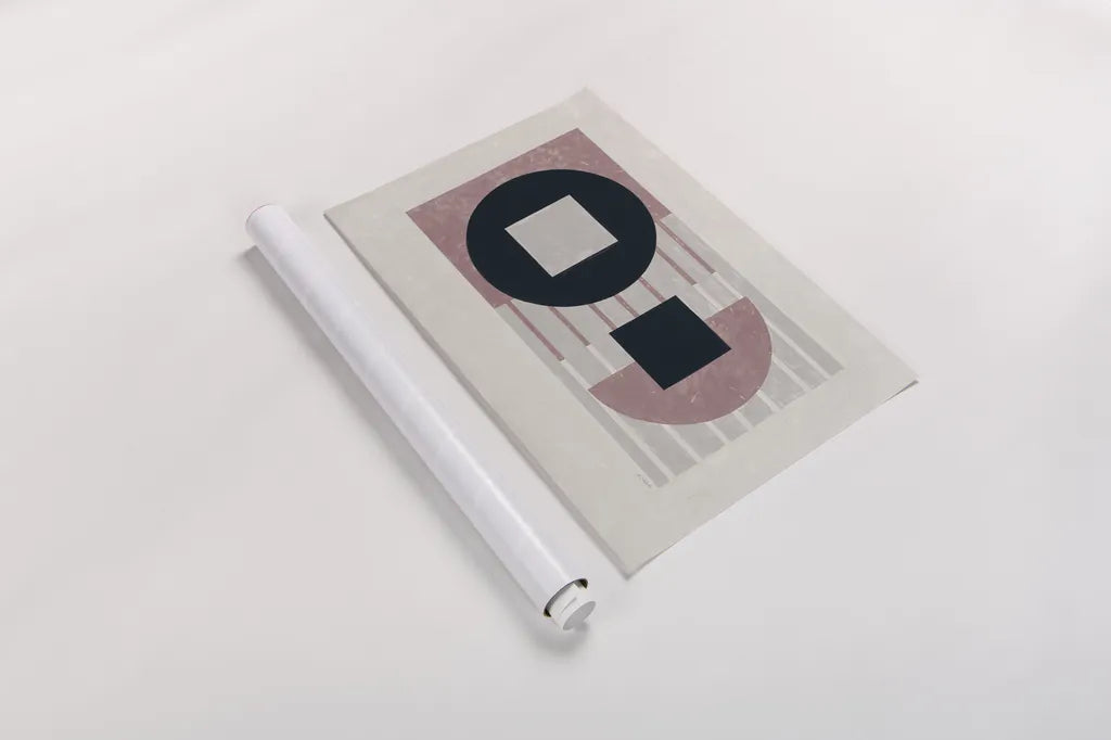 Laterally Speaking Mauve by Mike Schick. shown as a rolled paper print. Available as archival giclee rolled canvas, fine art paper, or poster print. SKU 66724i.